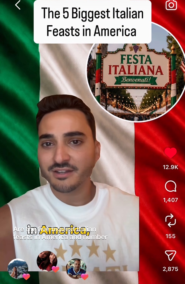Hardcore Italians Top 5 Italian feasts video, with 12.9K likes and 2,875 shares on Instagram